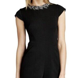 Ted Baker Black Romper with Embellished Neckline NWT
